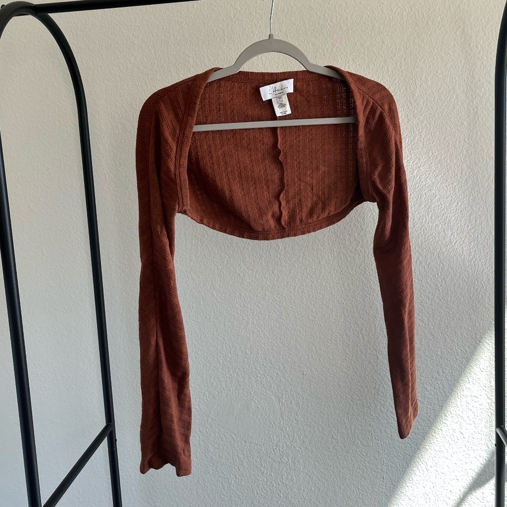 L'ACADEMIE | Crew Neck Ribbed Cropped Tank Top & Shawl Cardigan Set | Size Small - Picture 4 of 8